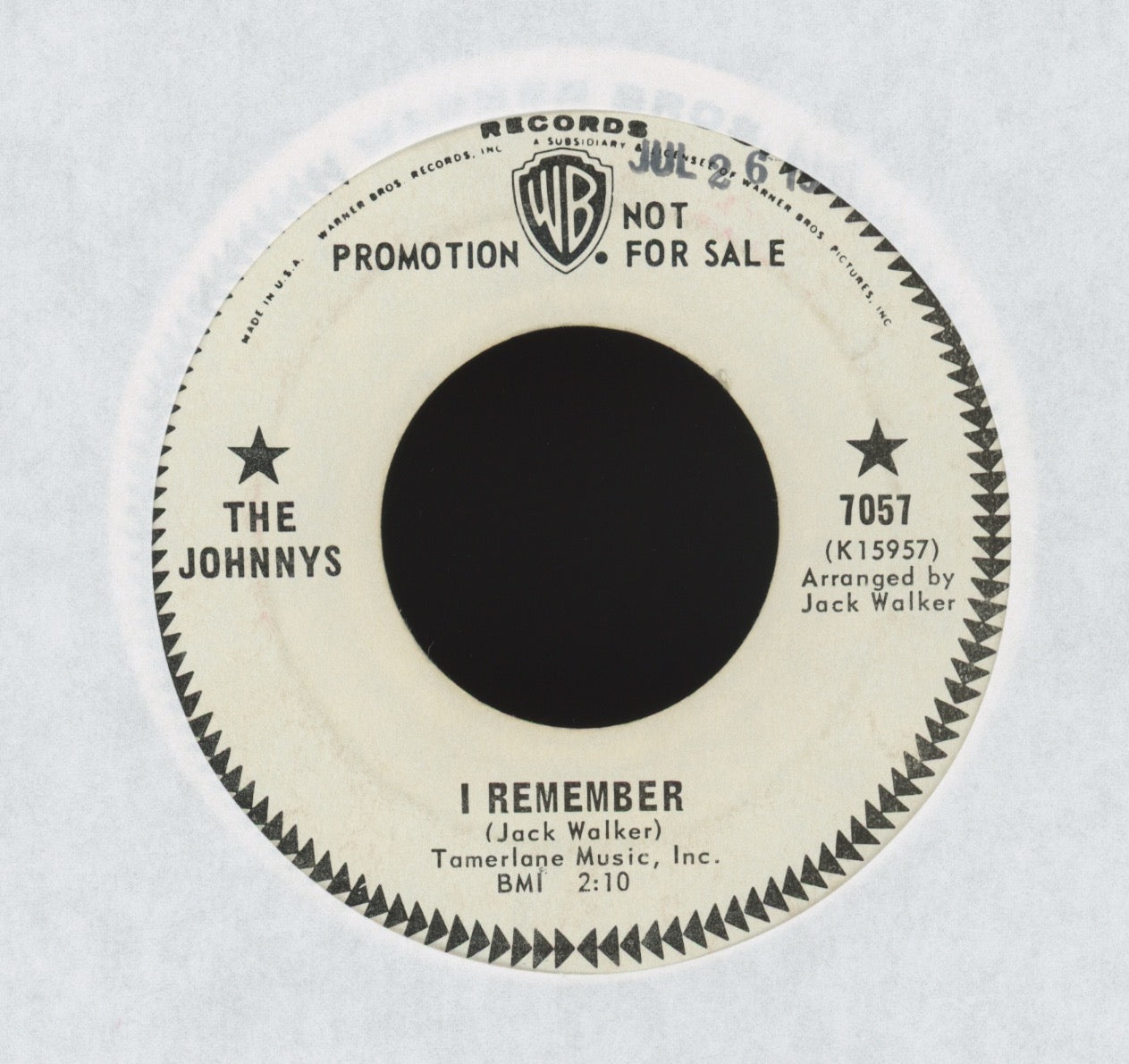 The Johnnys - Nothing Sacred on WB Promo Garage Fuzz Psych 45