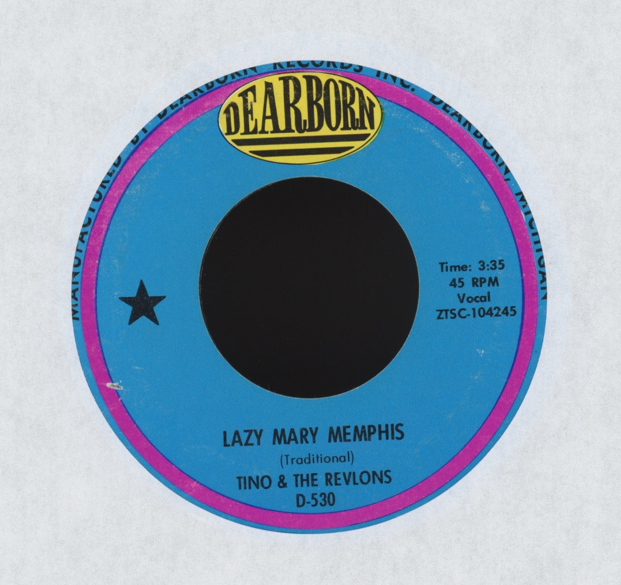 Tino & The Revlons - Lazy Mary Memphis on Dearborn Garage 45