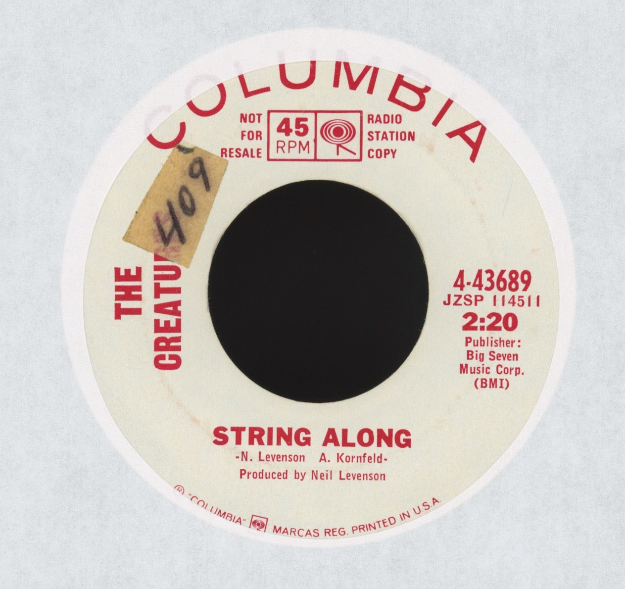 The Creatures - The Night Is Warm on Columbia Promo Beat 45