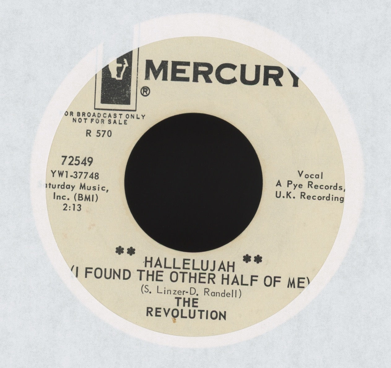 The Revolution - Hallelujah on Mercury Promo Mod Beat 45