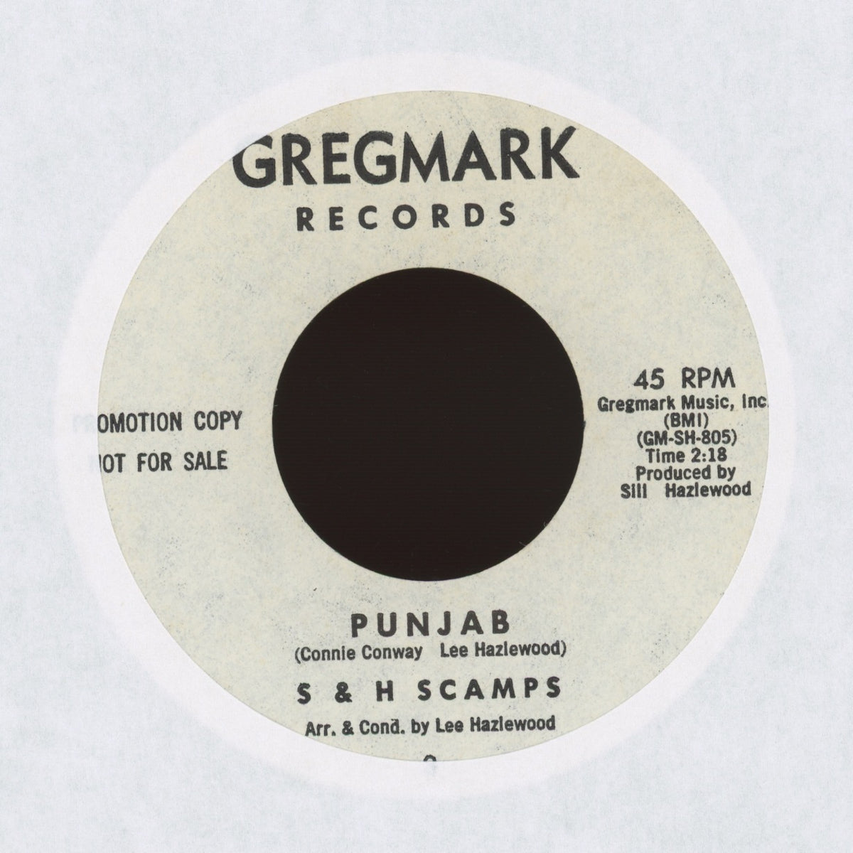 S & H Scamps - The Lonely Crowd / Punjab on Gregmark - Promo Instro R&B 45