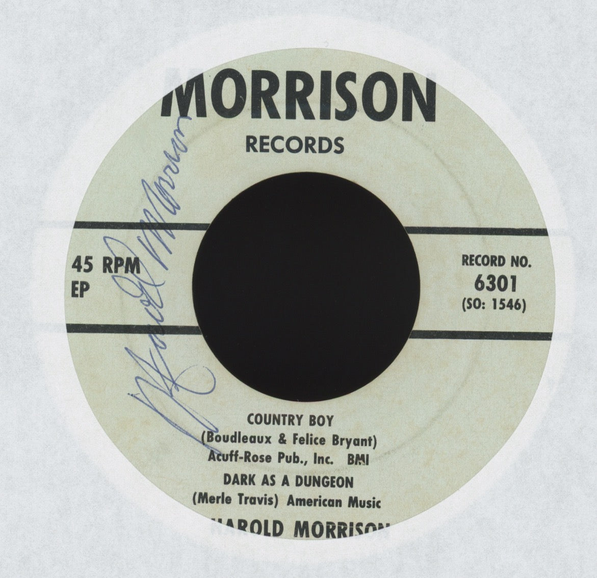 Harold Morrison - Cannon Ball Blues on Morrison Records Bluegrass EP 45
