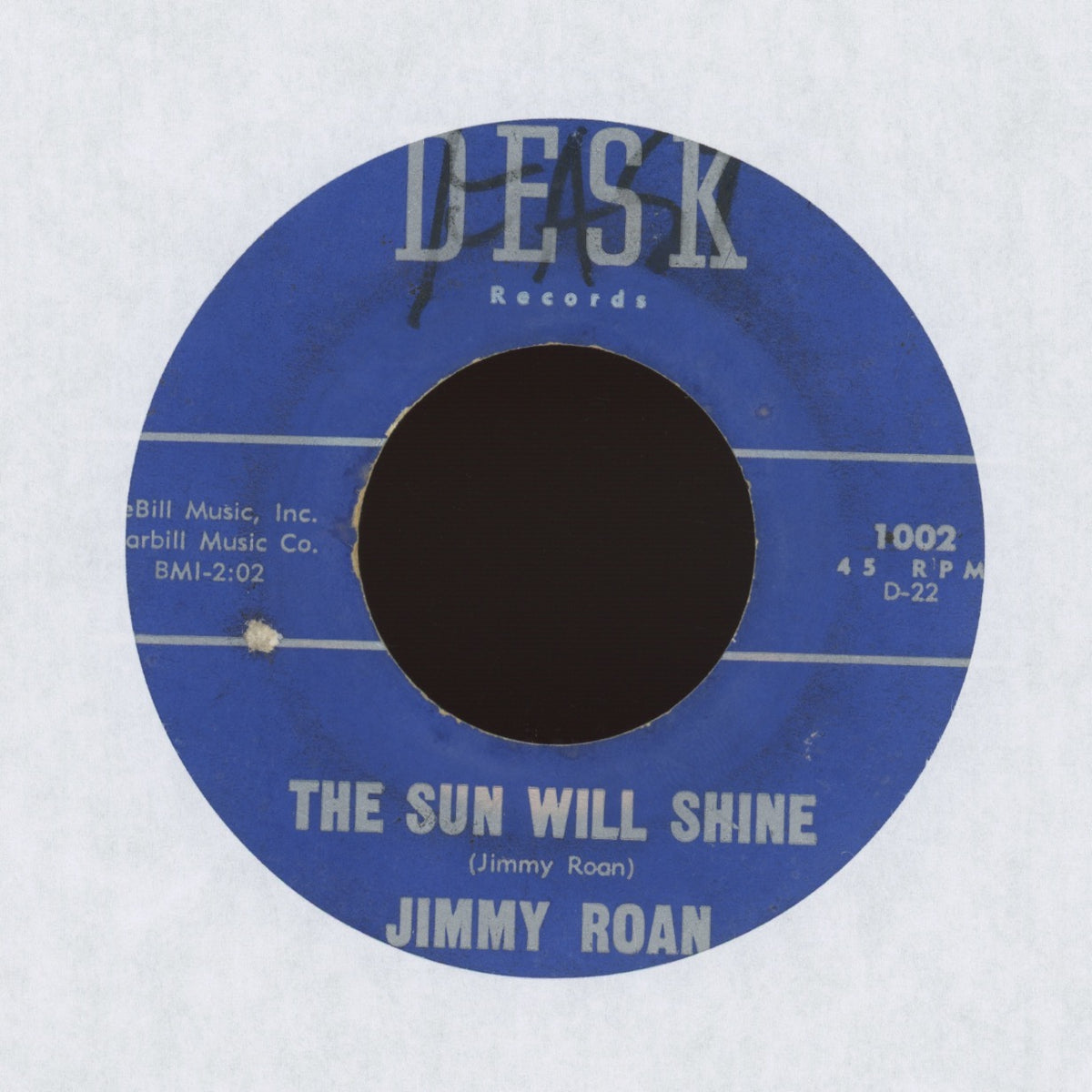 Jimmy Roan - The Sun Will Shine on Desk Records Rockabilly 45