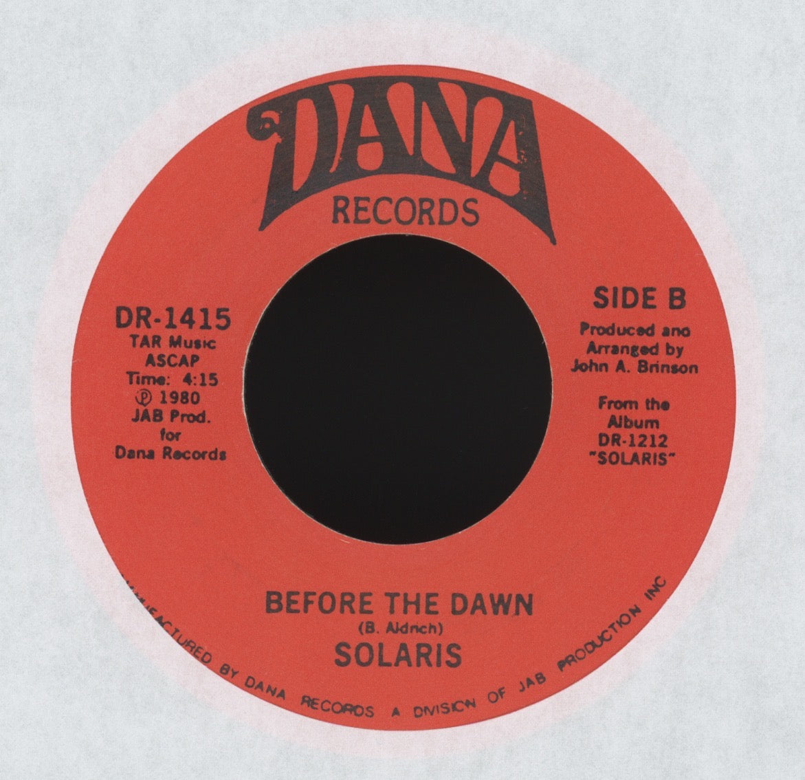 Solaris - Right In The Middle Of Falling In Love on Dana Modern Soul 45