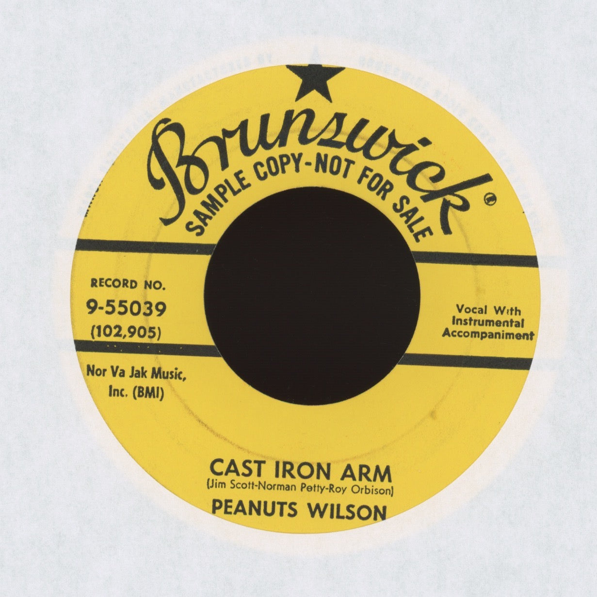 Peanuts Wilson - Cast Iron Arm on Brunswick - Promo Rockabilly 45