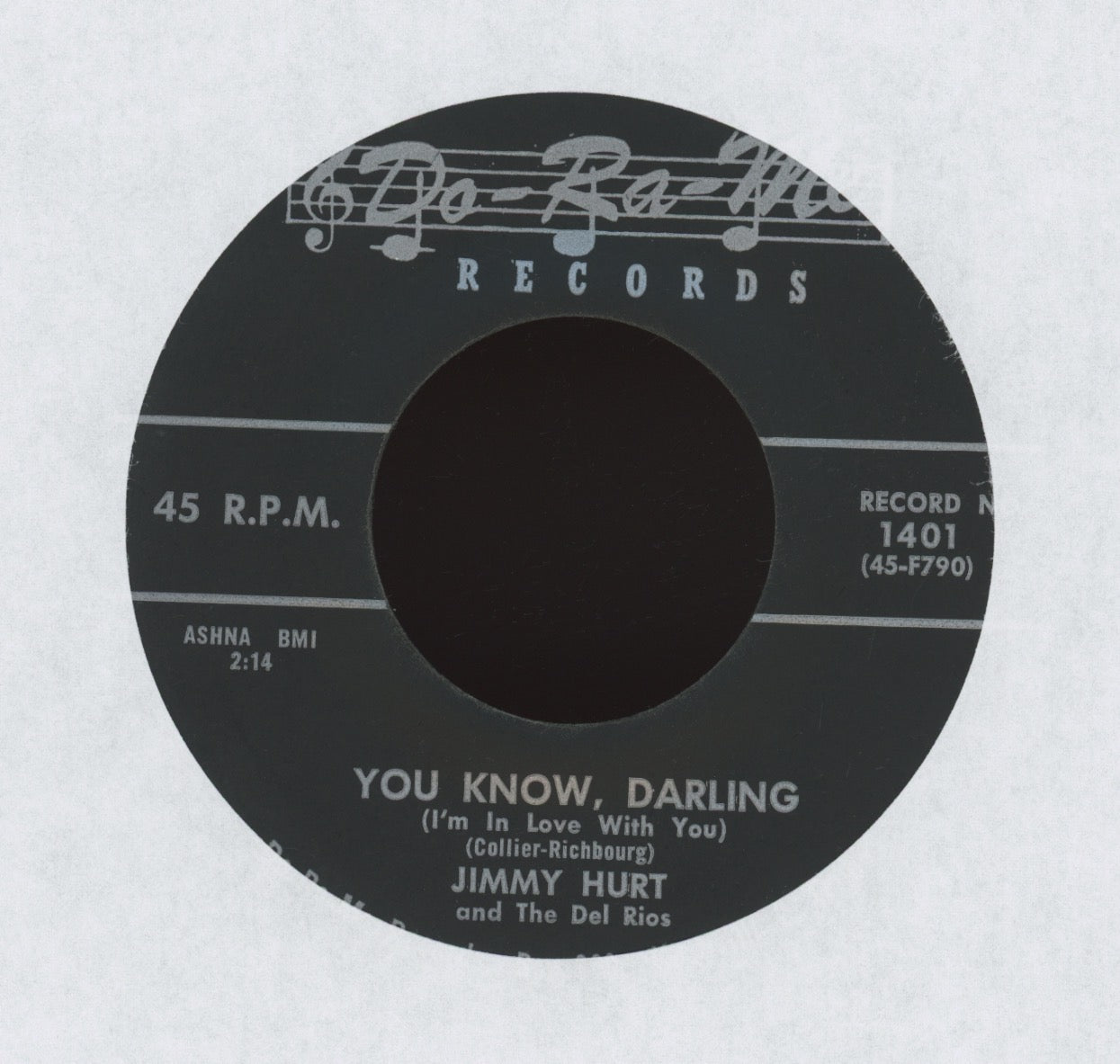 Jimmy Hurt & The Del-Rios - You Know Darling (I'm In Love With You) on Do-Ra-Me R&B Doo Wop Rocker 45