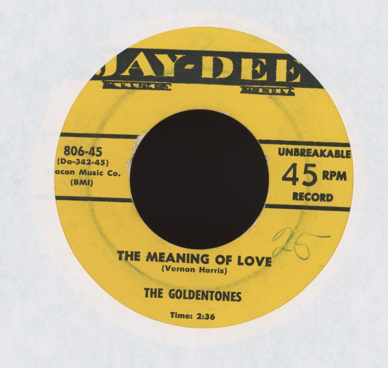 The Goldentones - Run Pretty Baby on Jay Dee R&B Doo Wop 45