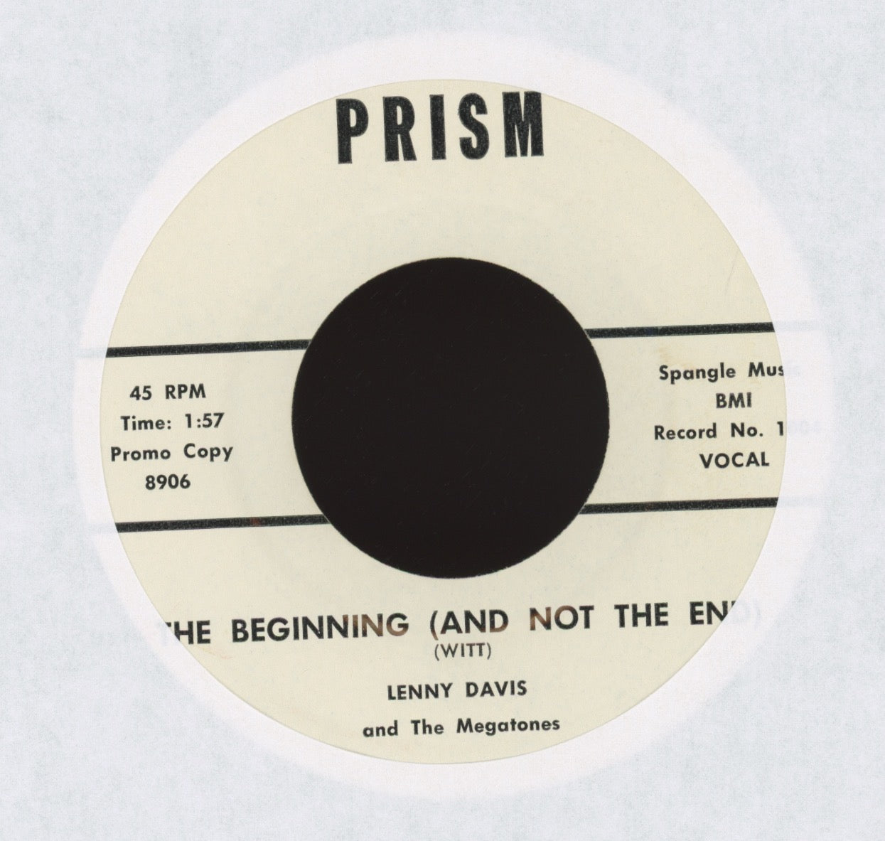 Lenny Davis And The Megatones - The Beginning (And Not The End) on Prism Teen R&B 45