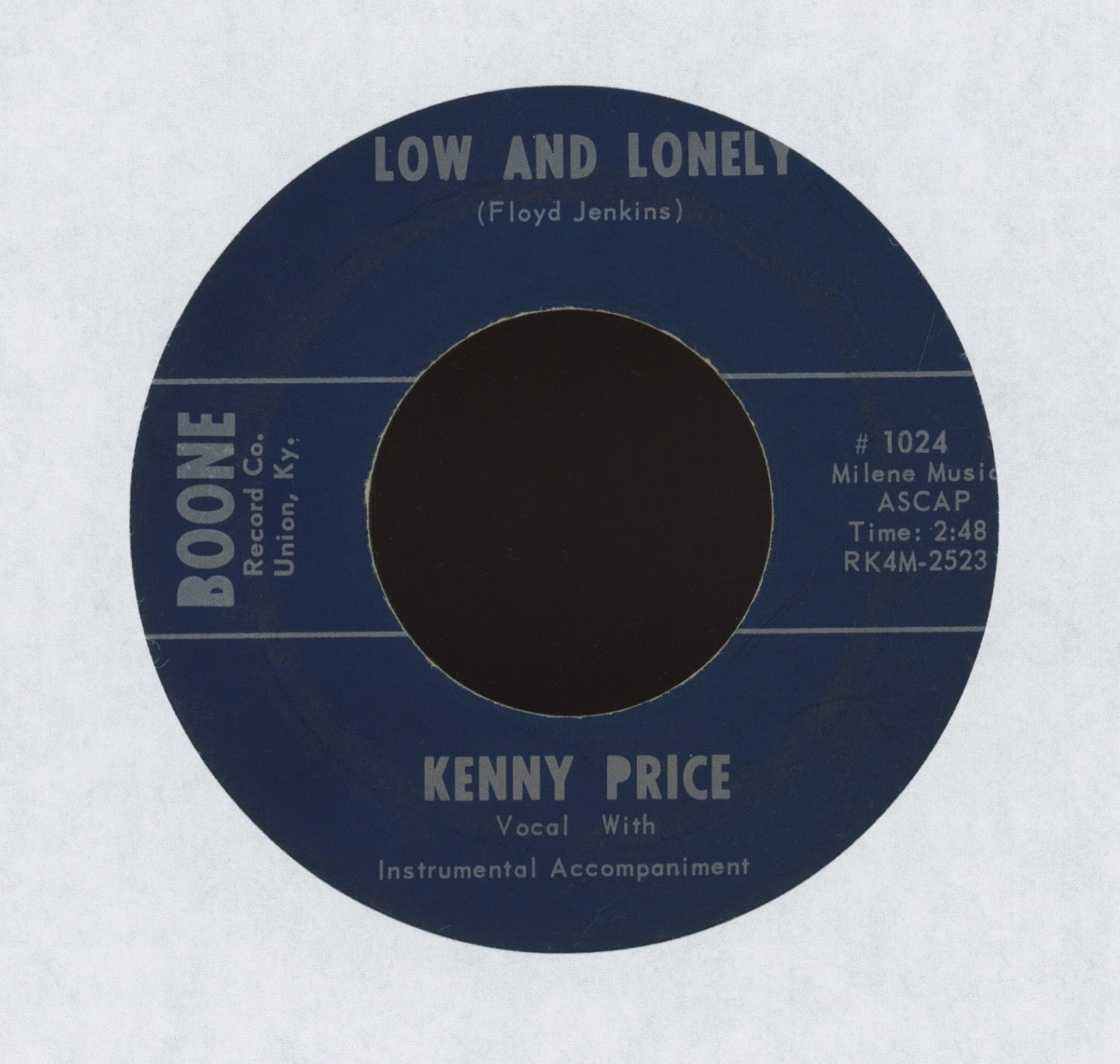 Kenny Price - Low And Lonely on Boone Rockabilly 45