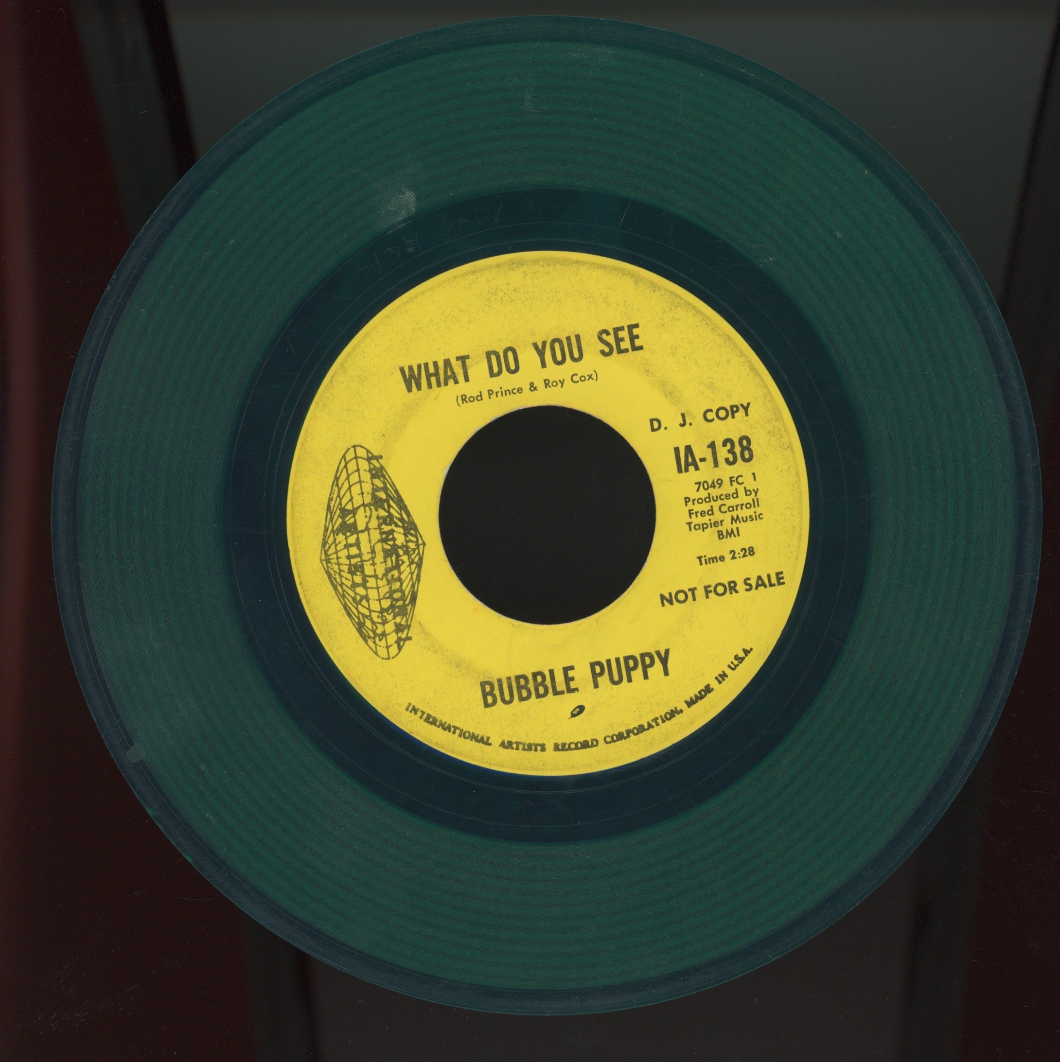 Bubble Puppy - What Do You See on International Artists Green Vinyl Promo Psych 45