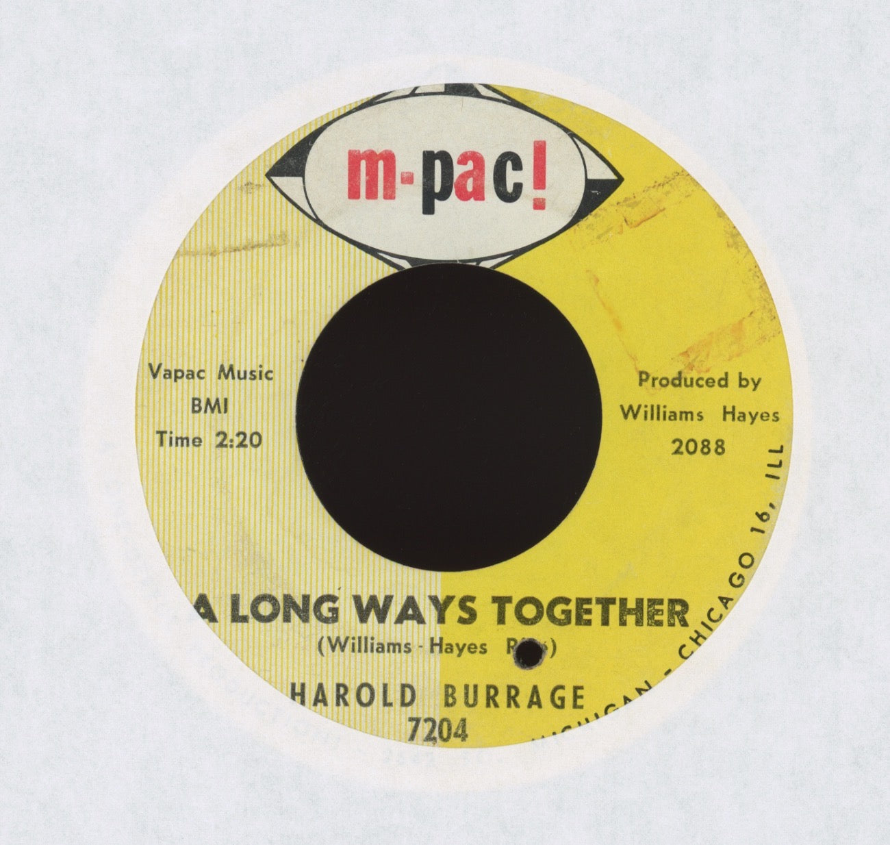 Harold Burrage - I'll Take One on M-Pac R&B 45