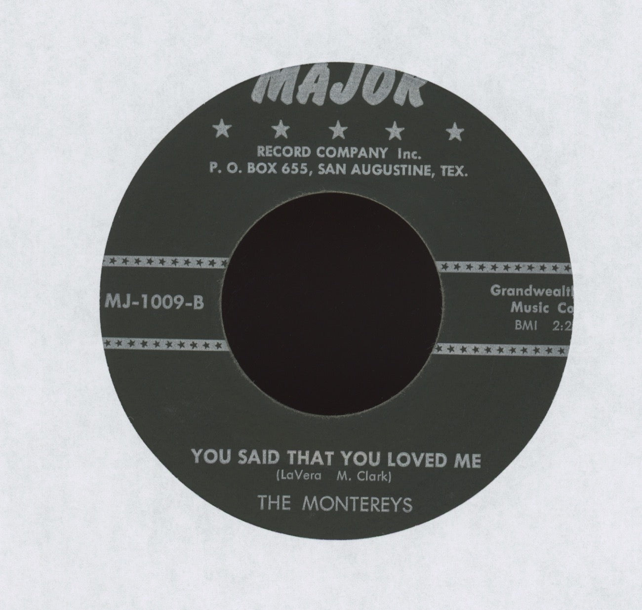 The Montereys - A Crowded Room on Major R&B Doo Wop 45