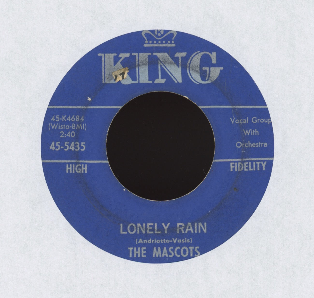 The Mascots - Lonely Rain on King R&B Doo Wop 45