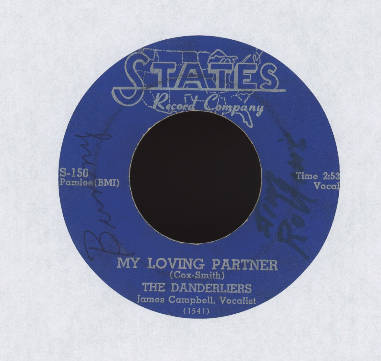 The Danderliers - Shu-Wop / My Loving Partner on States R&B Doo Wop 45