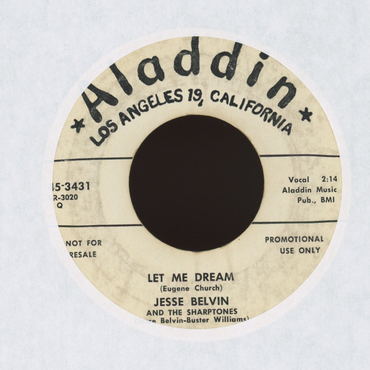 Jesse Belvin - Sugar Doll / Let Me Dream on Aladdin - Promo R&B Doo Wop 45