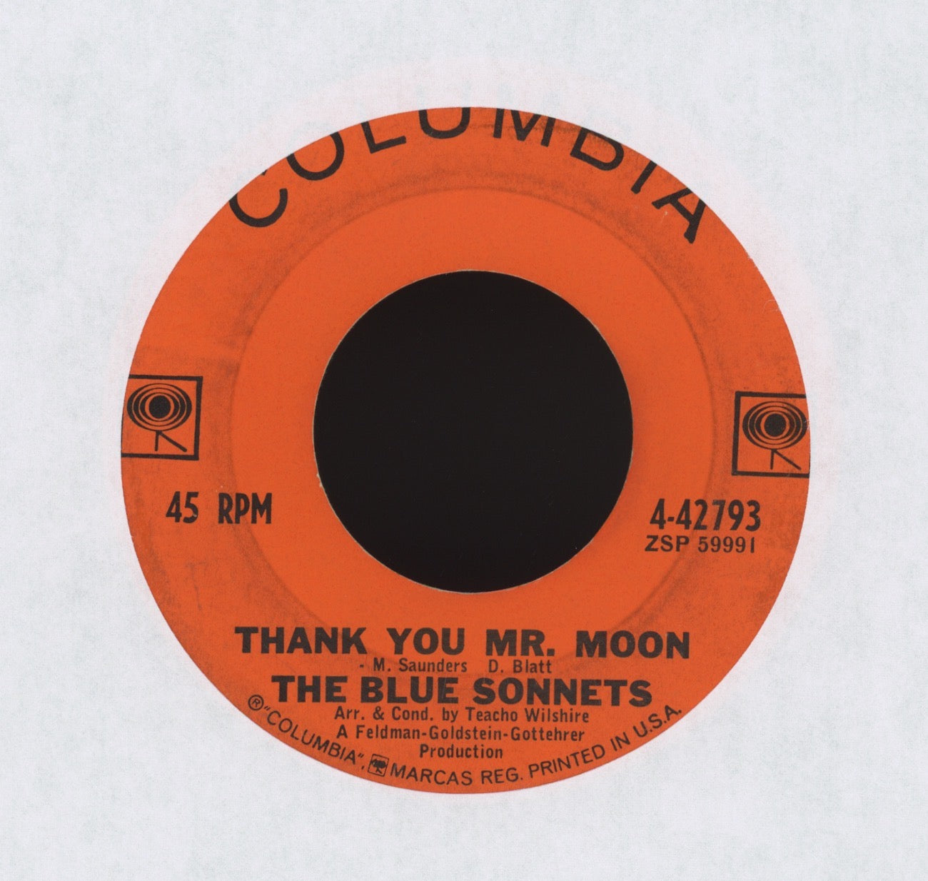 The Blue Sonnets - Thank You Mr. Moon on Columbia R&B Doo Wop 45