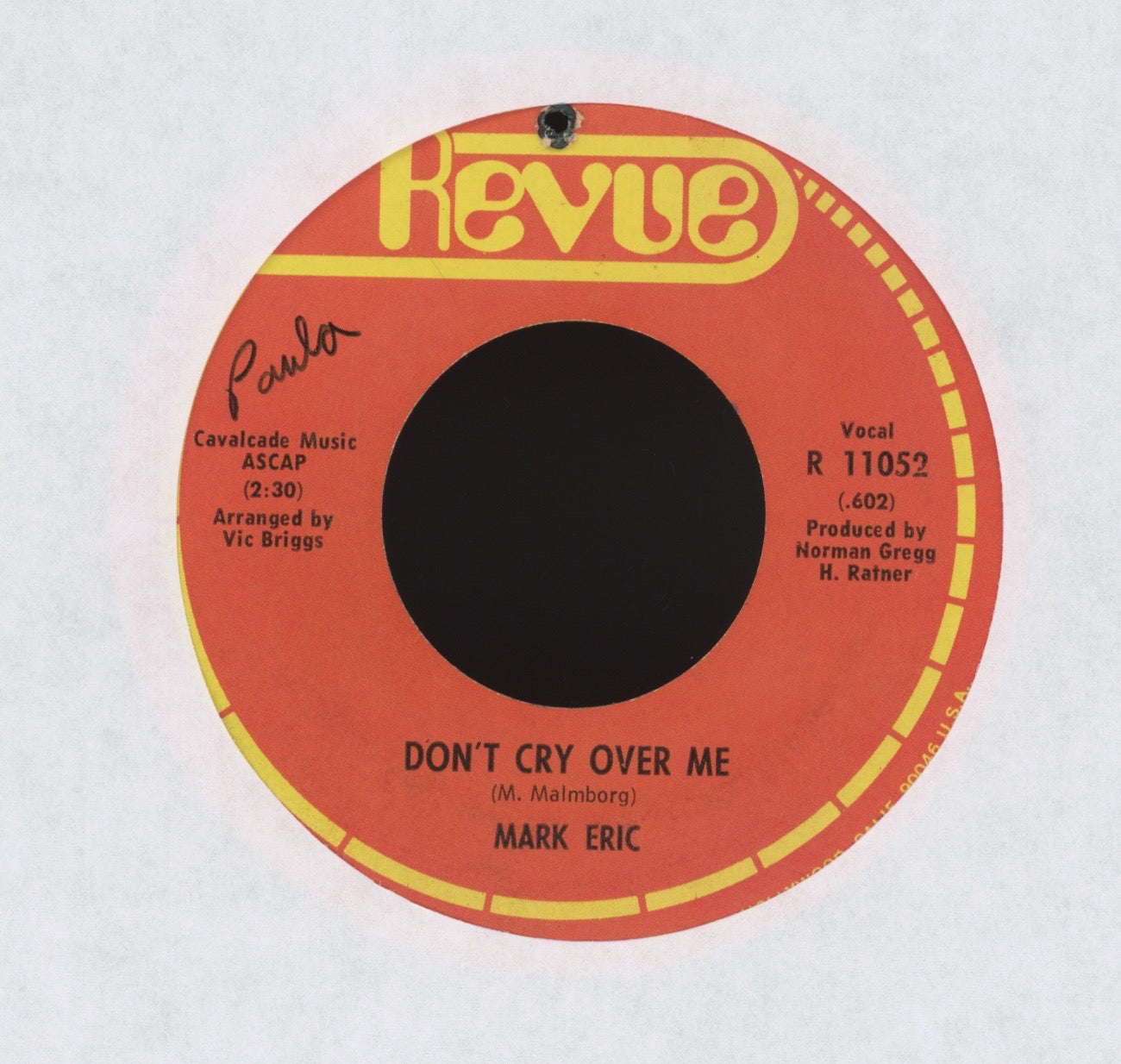 Mark Eric - Night Of The Lions on Revue Rock 45