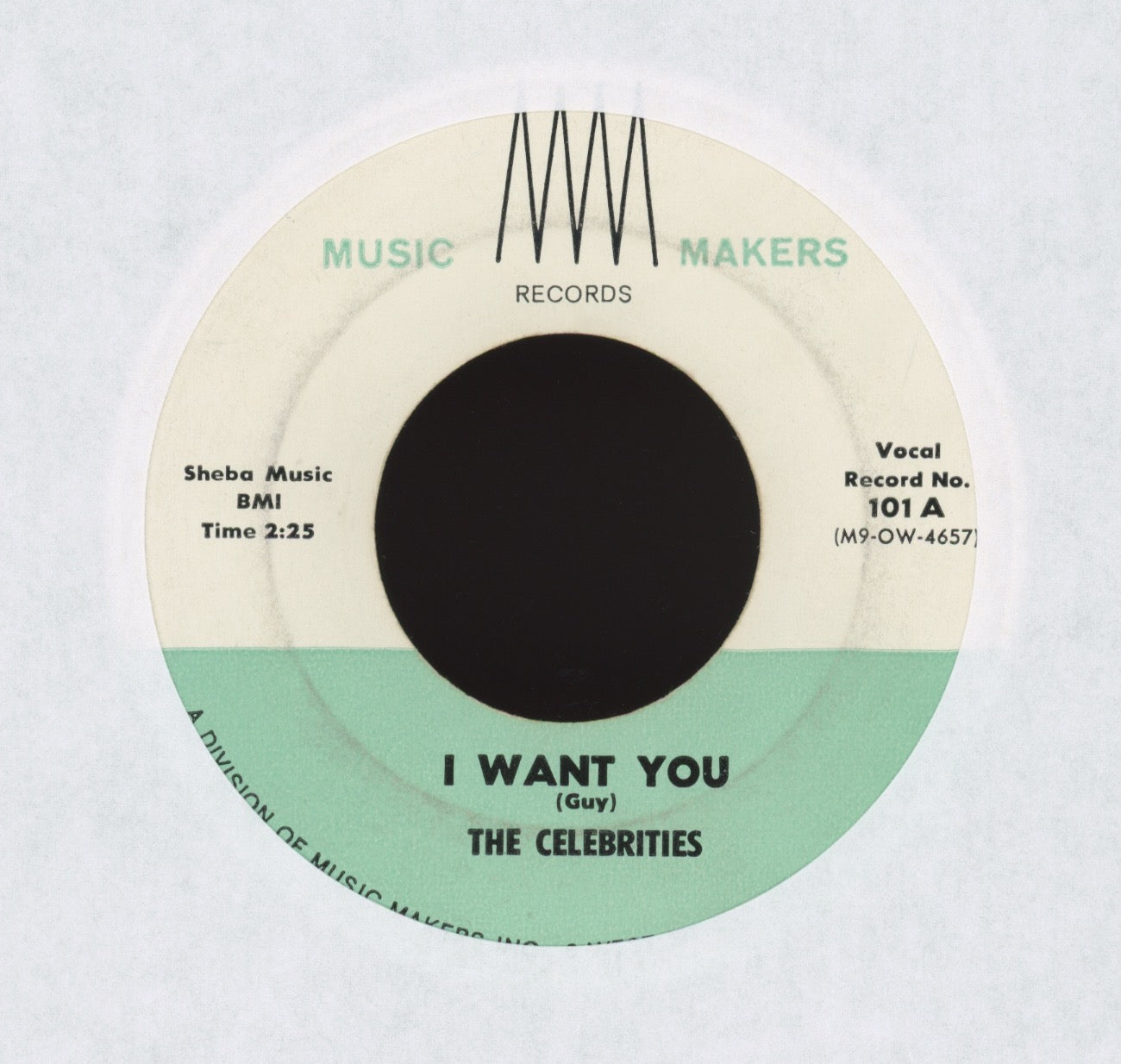 The Celebrities - I Want You / Mambo Daddy on Music Makers R&B Doo Wop 45