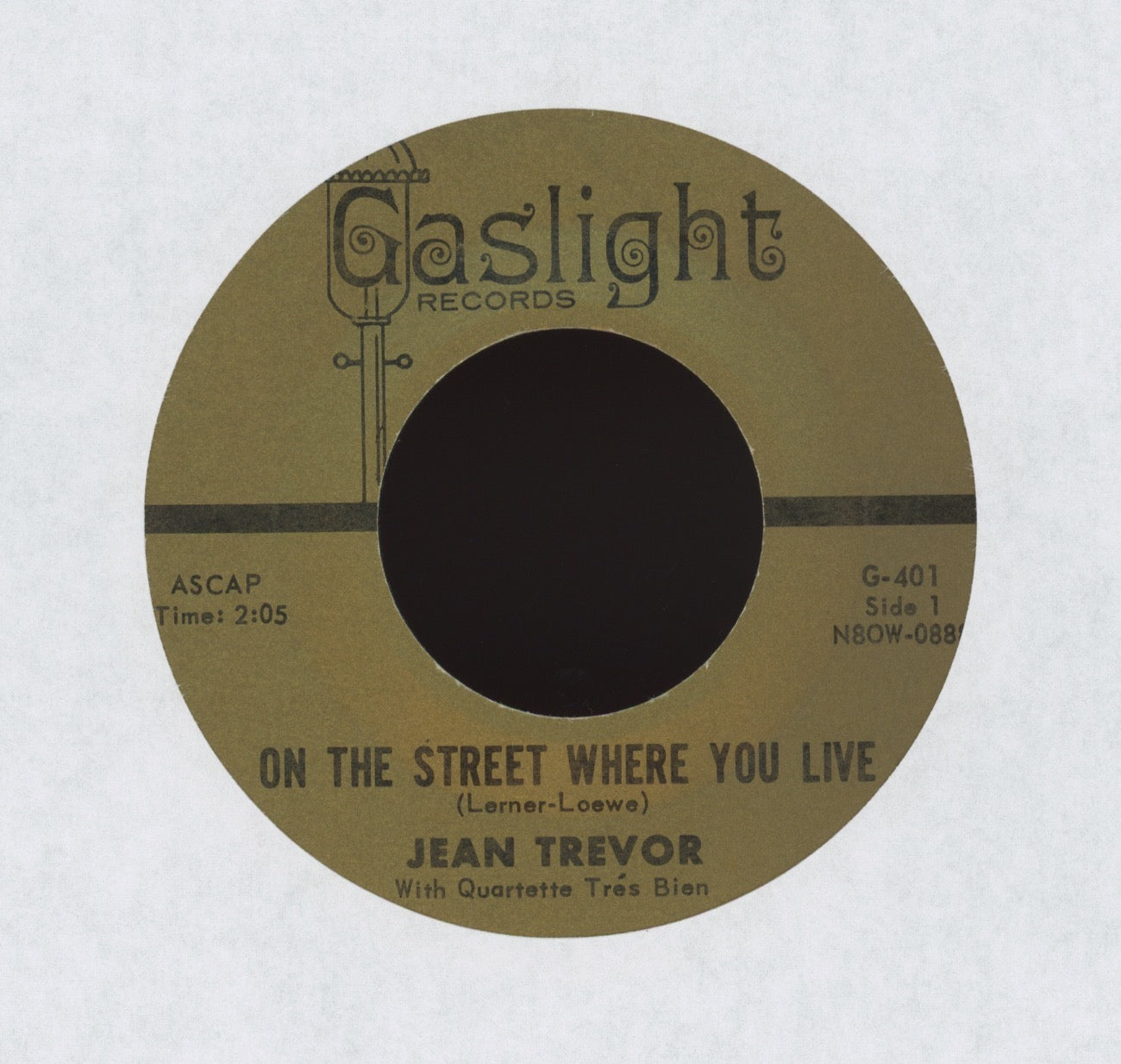 Jeanne Trevor - On The Street Where You Live on Gaslight Jazz 45