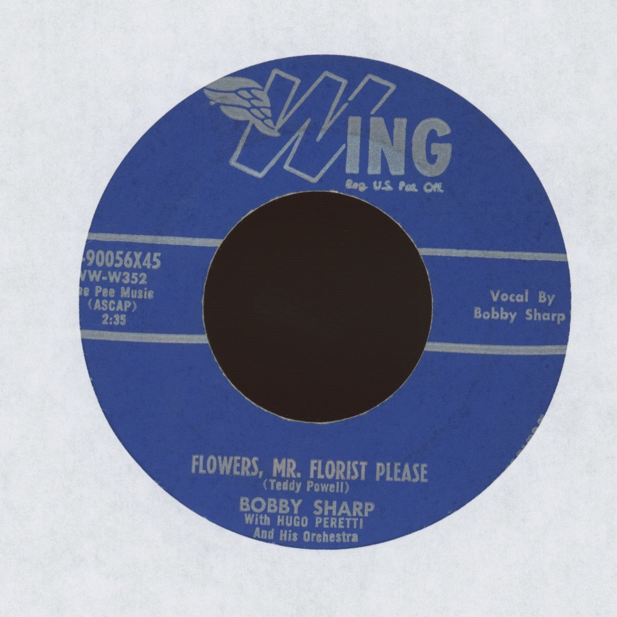 Bobby Sharp - Baby Girl Of Mine on Wing R&B Popcorn 45