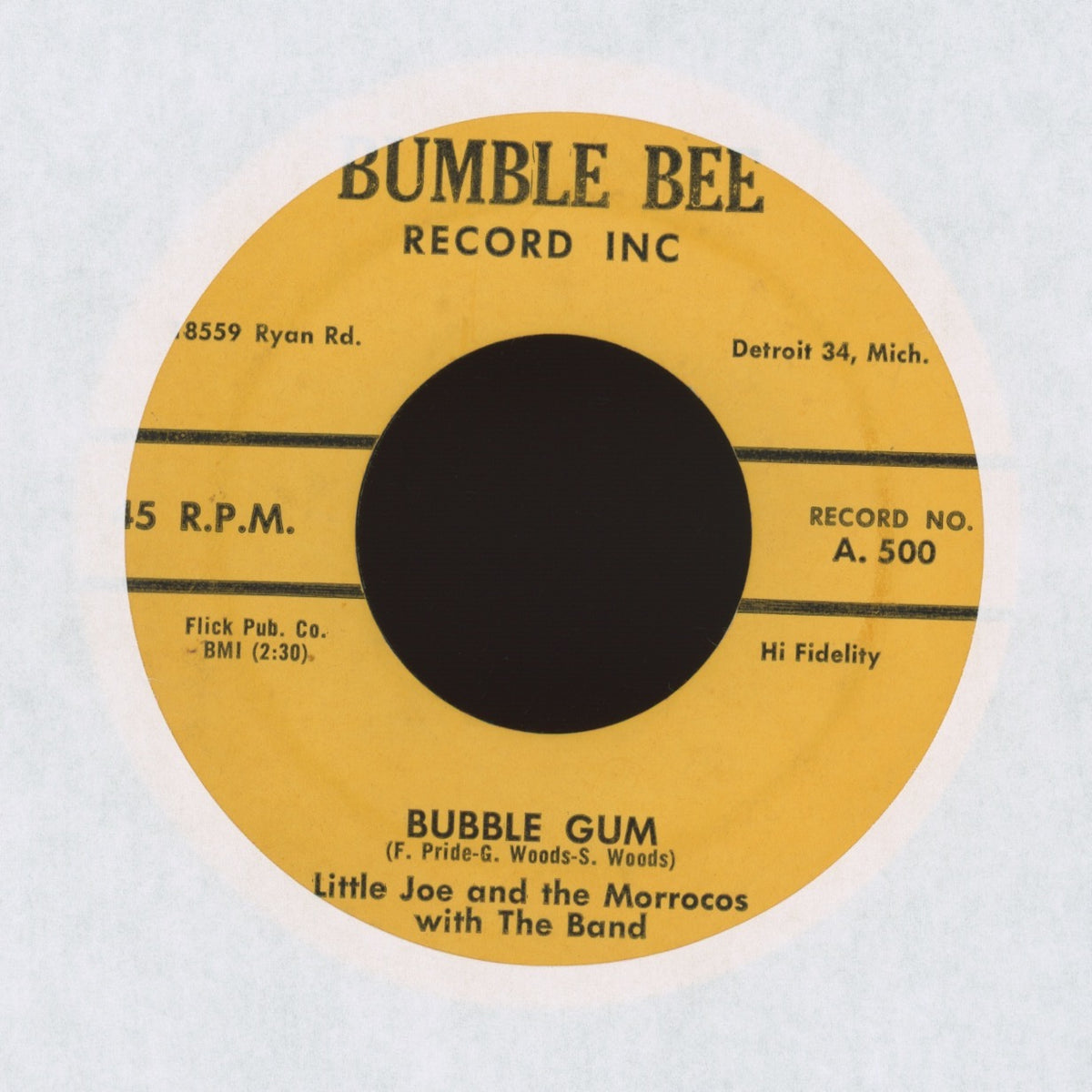 Little Joe And The Morrocos - Bubble Gum on Bumble Bee Record Inc. R&B Doo Wop 45