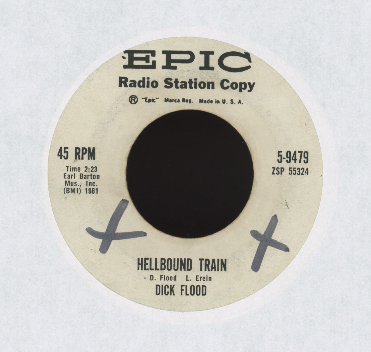 Dick Flood - Hellbound Train on Epic Promo Rockabilly Popcorn 45