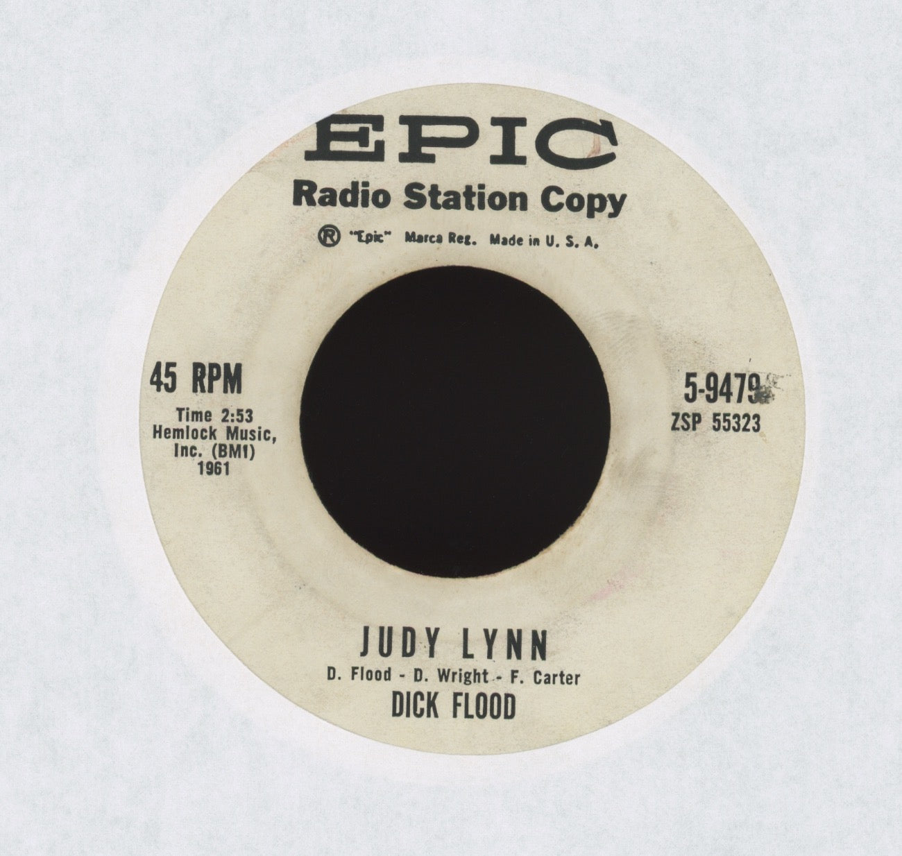 Dick Flood - Hellbound Train on Epic Promo Rockabilly Popcorn 45