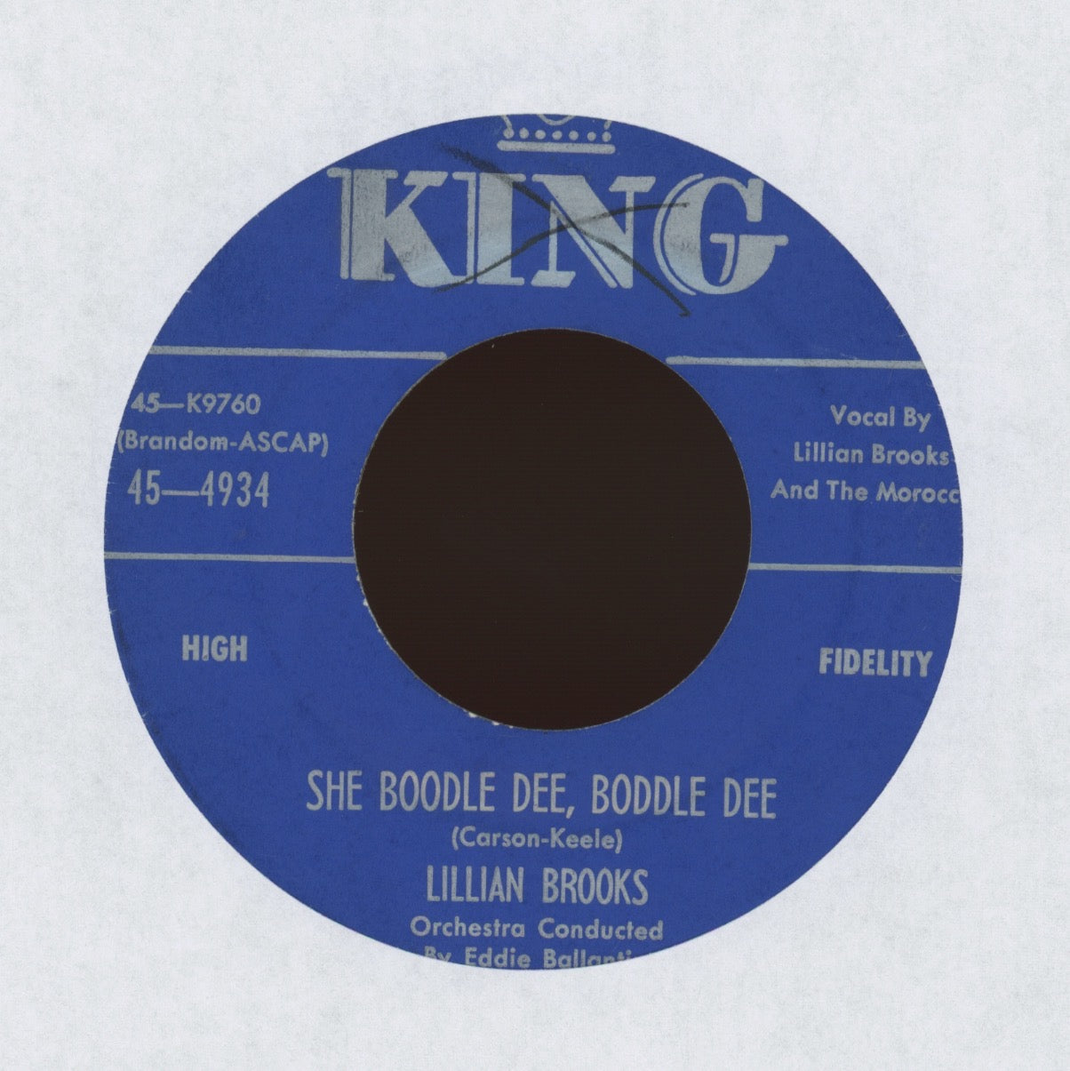 Lillian Brooks - She Boodle Dee Boddle Dee on King R&B 45
