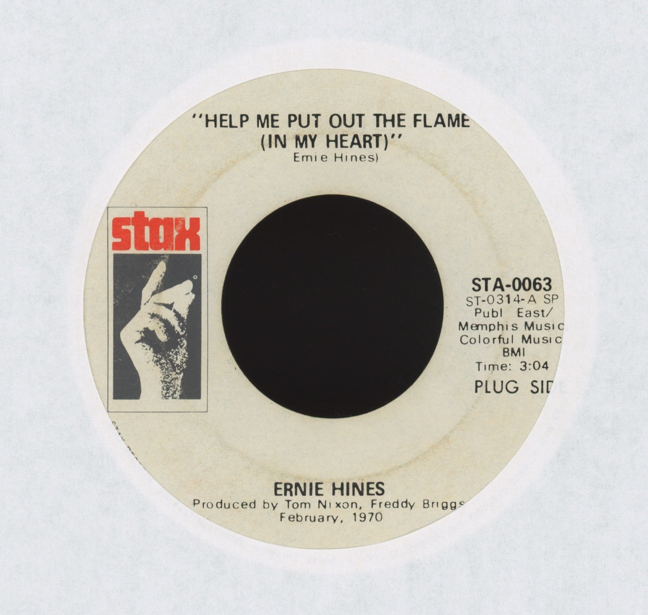 Ernie Hines - Help Me Put Out The Flame (In My Heart) on Stax Promo Northern Soul 45