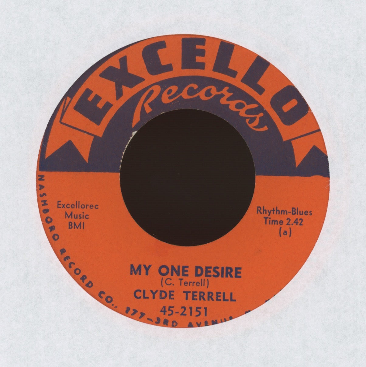 Clyde Terrell - My One Desire on Excello R&B 45