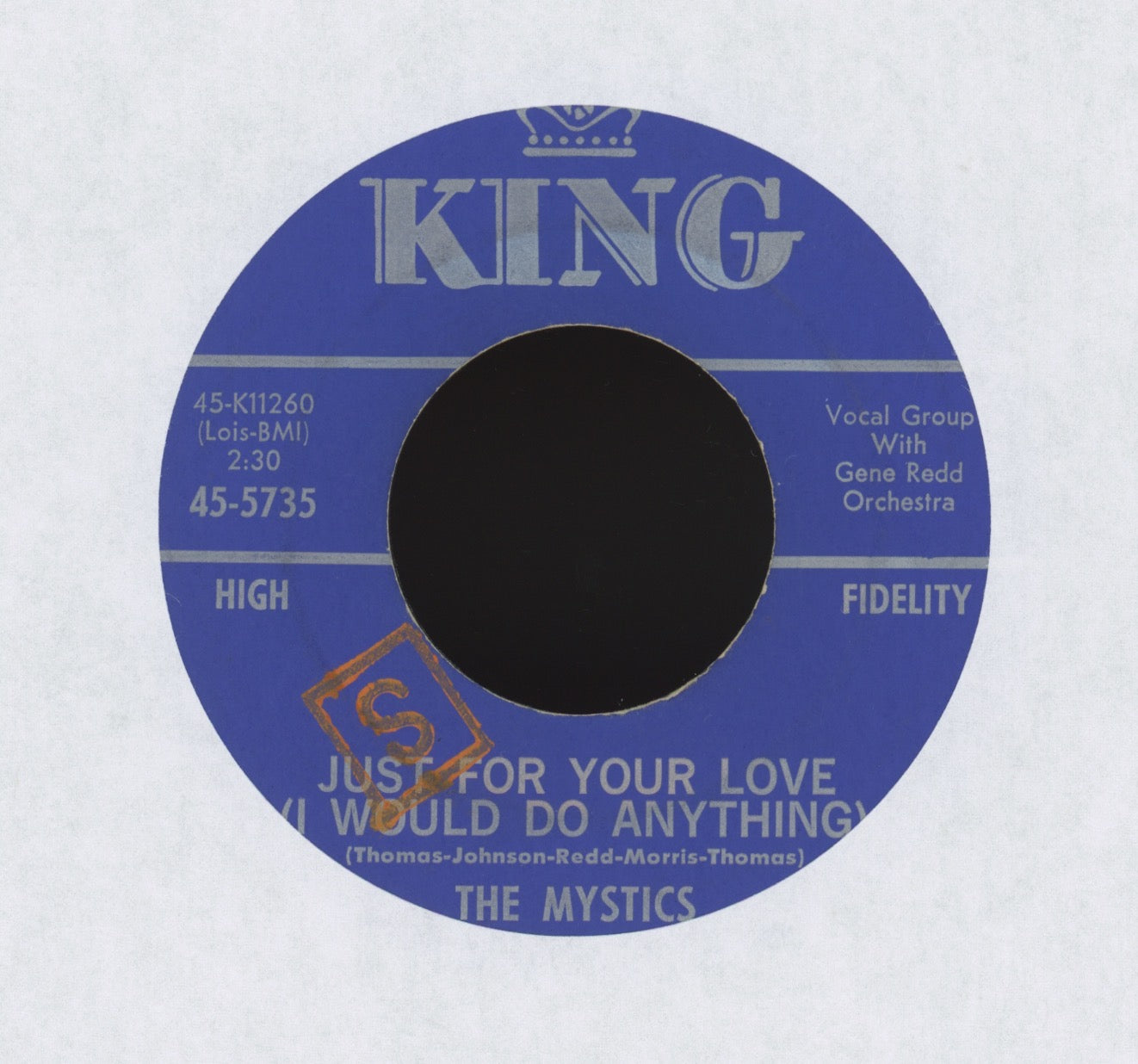 The Mystics - Just For Your Love (I Would Do Anything) on King R&B Doo Wop 45