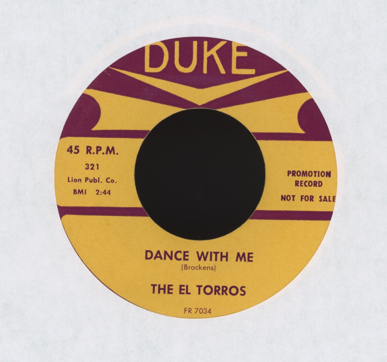 The El Torros - Dance With Me on Duke Promo R&B Doo Wop 45
