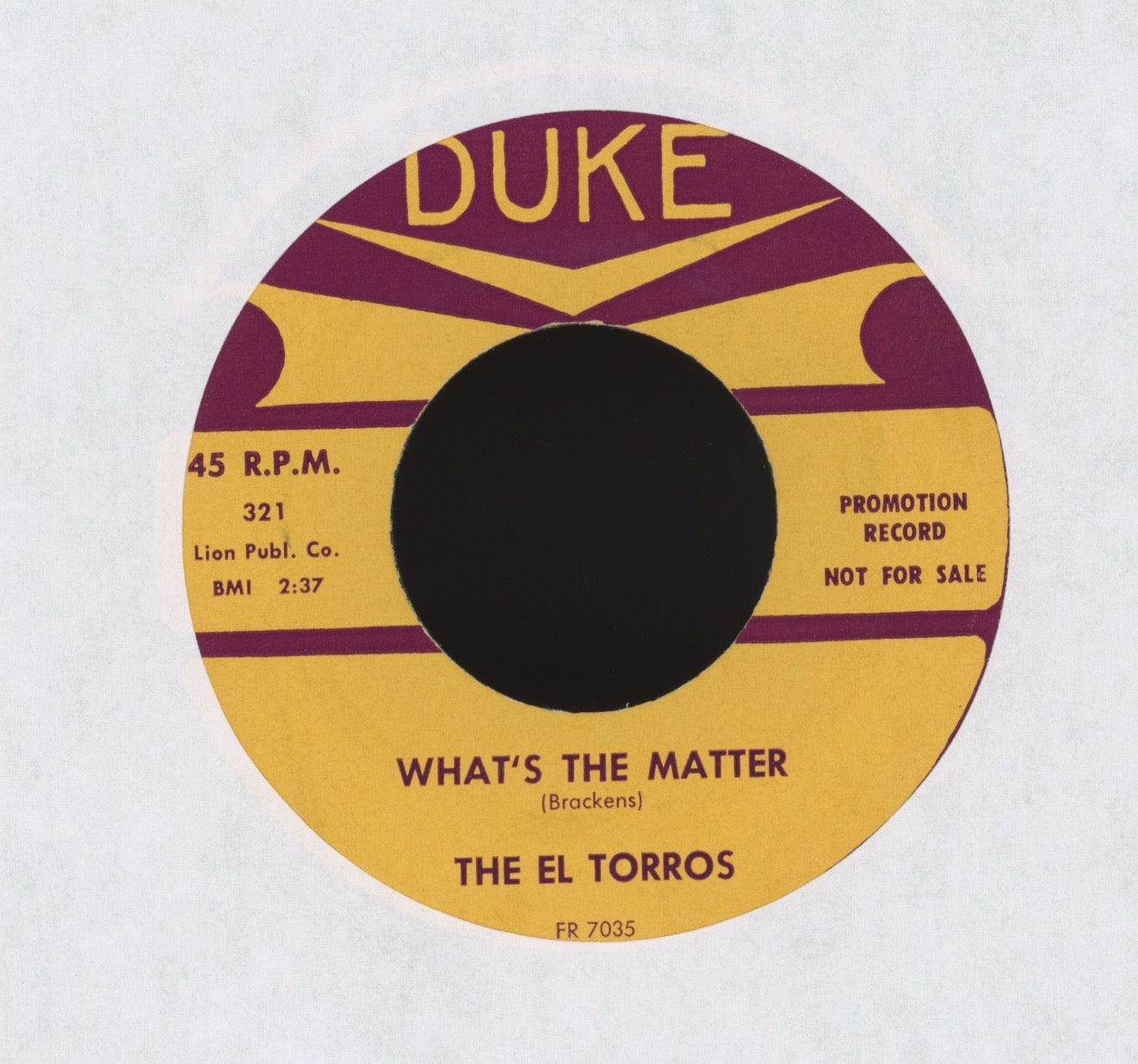 The El Torros - Dance With Me on Duke Promo R&B Doo Wop 45