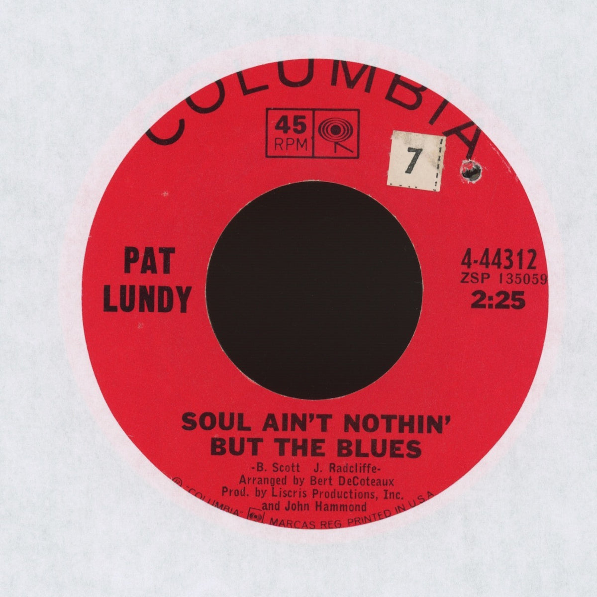 Pat Lundy - Soul Ain't Nothin' But The Blues on Columbia Northern Soul 45