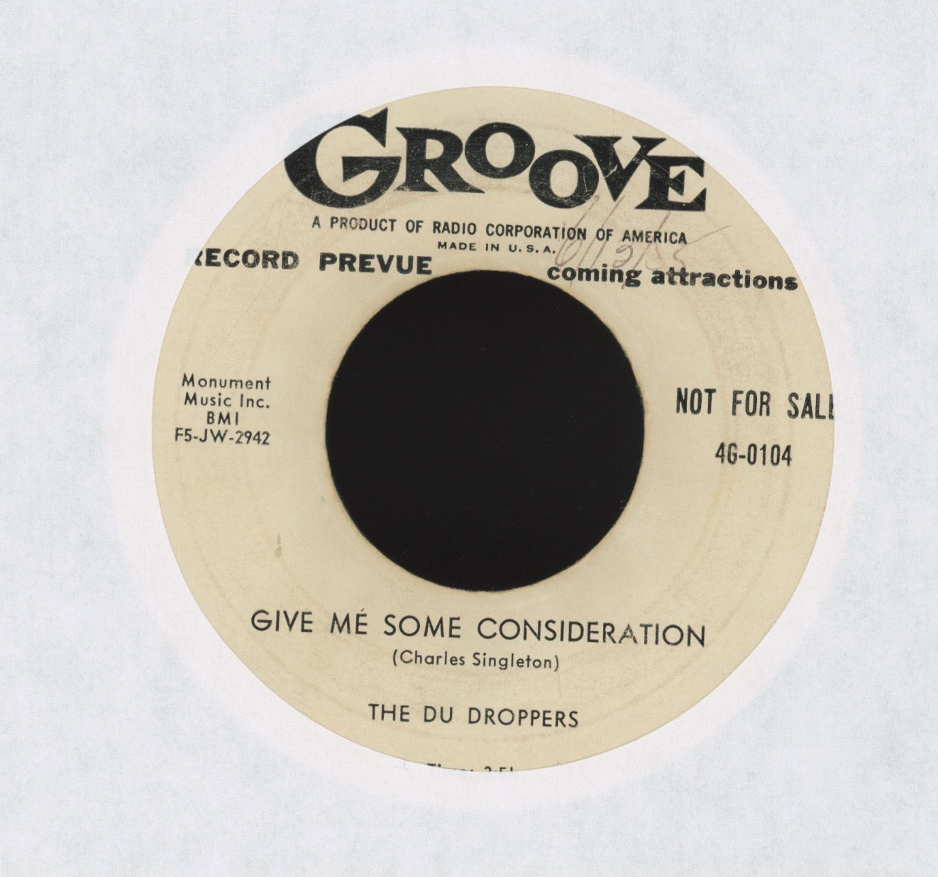 The Du Droppers - Talk That Talk on Groove Promo R&B 45