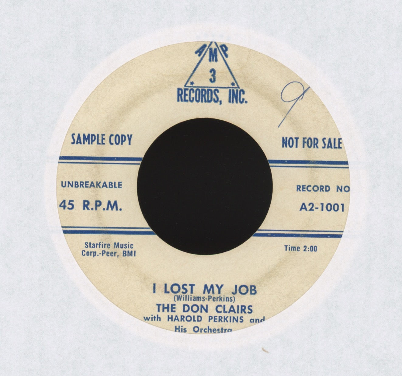 The Don Clairs - I Lost My Job on AMP 3 Promo R&B Doo Wop 45