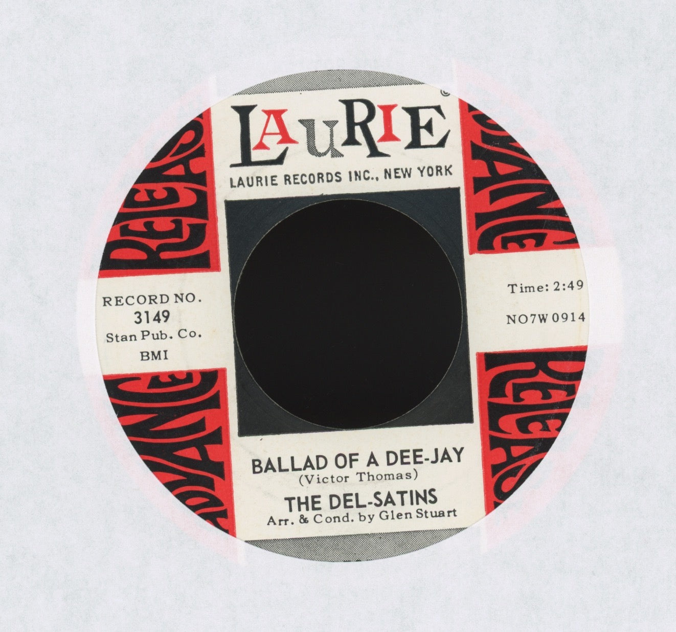 The Del-Satins - Ballad Of A Dee-Jay on Laurie Promo Northern Soul Doo Wop 45