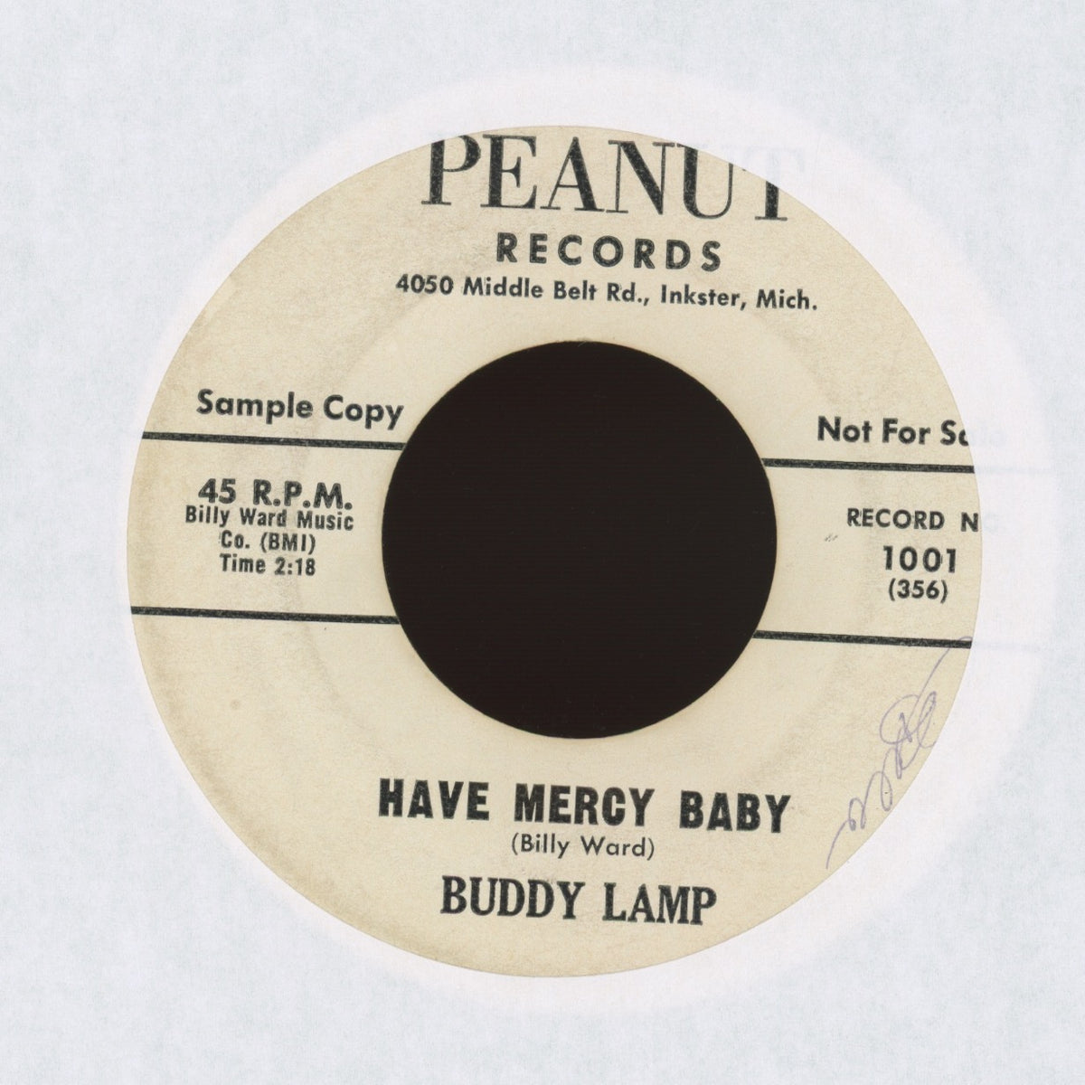 Buddy Lamp - Have Mercy Baby on Peanut - Promo R&B 45