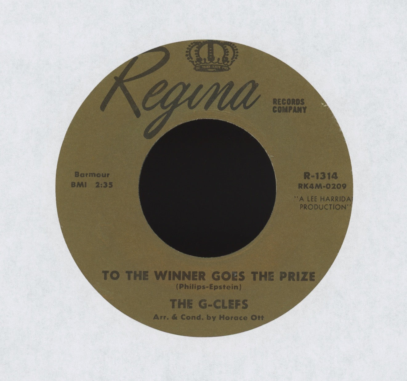 The G-Clefs - To The Winner Goes The Prize on Regina Northern Soul 45