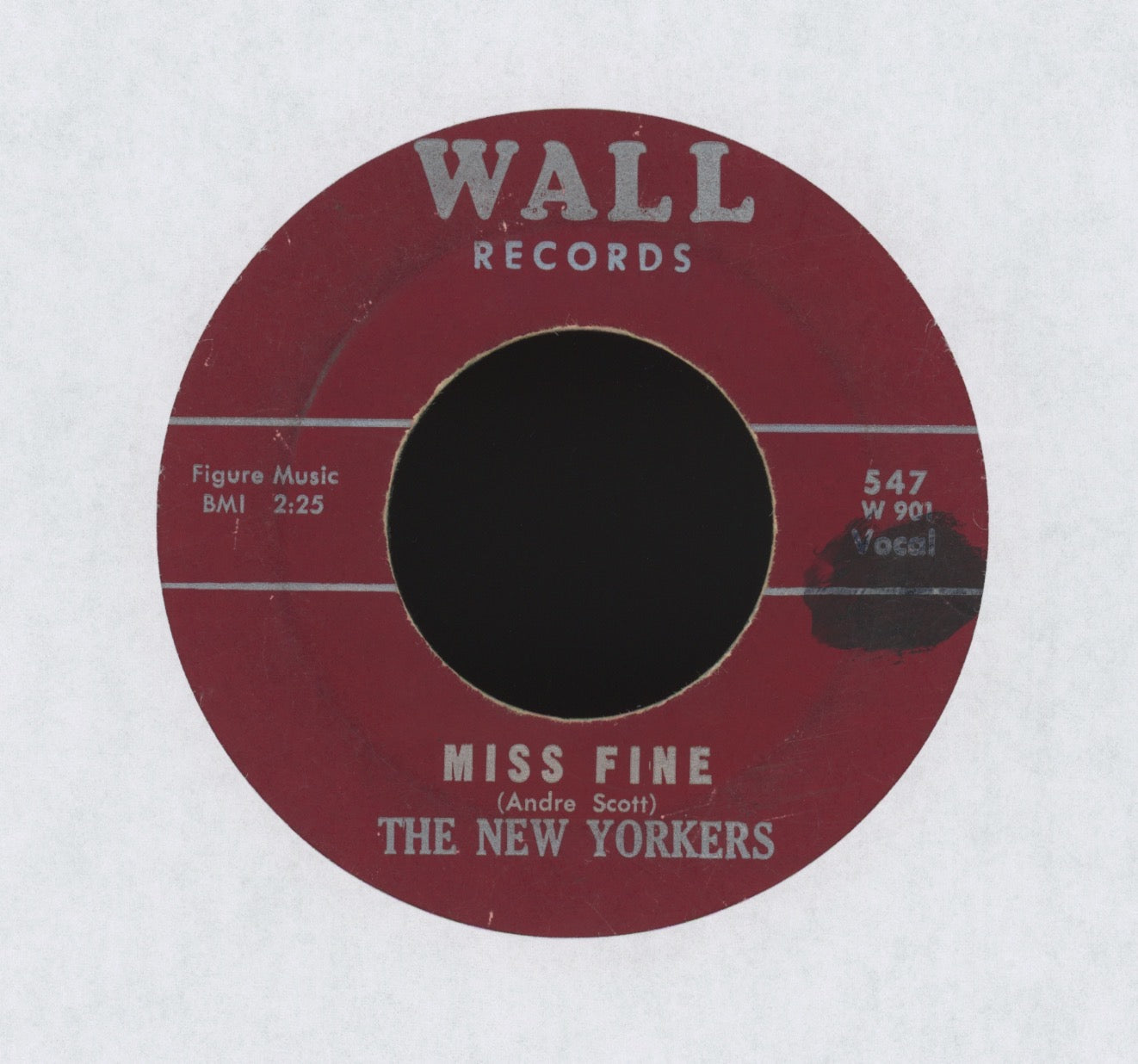 The New Yorkers - Miss Fine on Wall R&B Doo Wop 45
