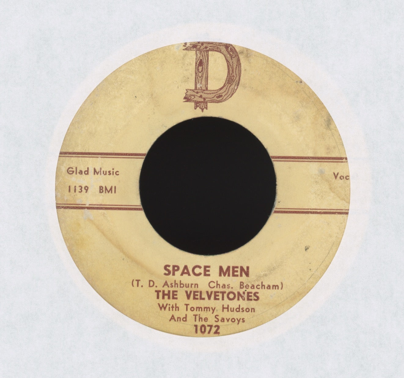 The Velvetones With Tommy Hudson & The Savoys - Space Men on D R&B Doo Wop 45