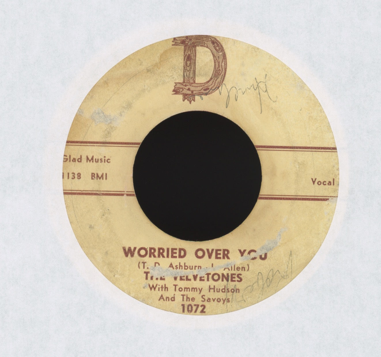 The Velvetones With Tommy Hudson & The Savoys - Space Men on D R&B Doo Wop 45