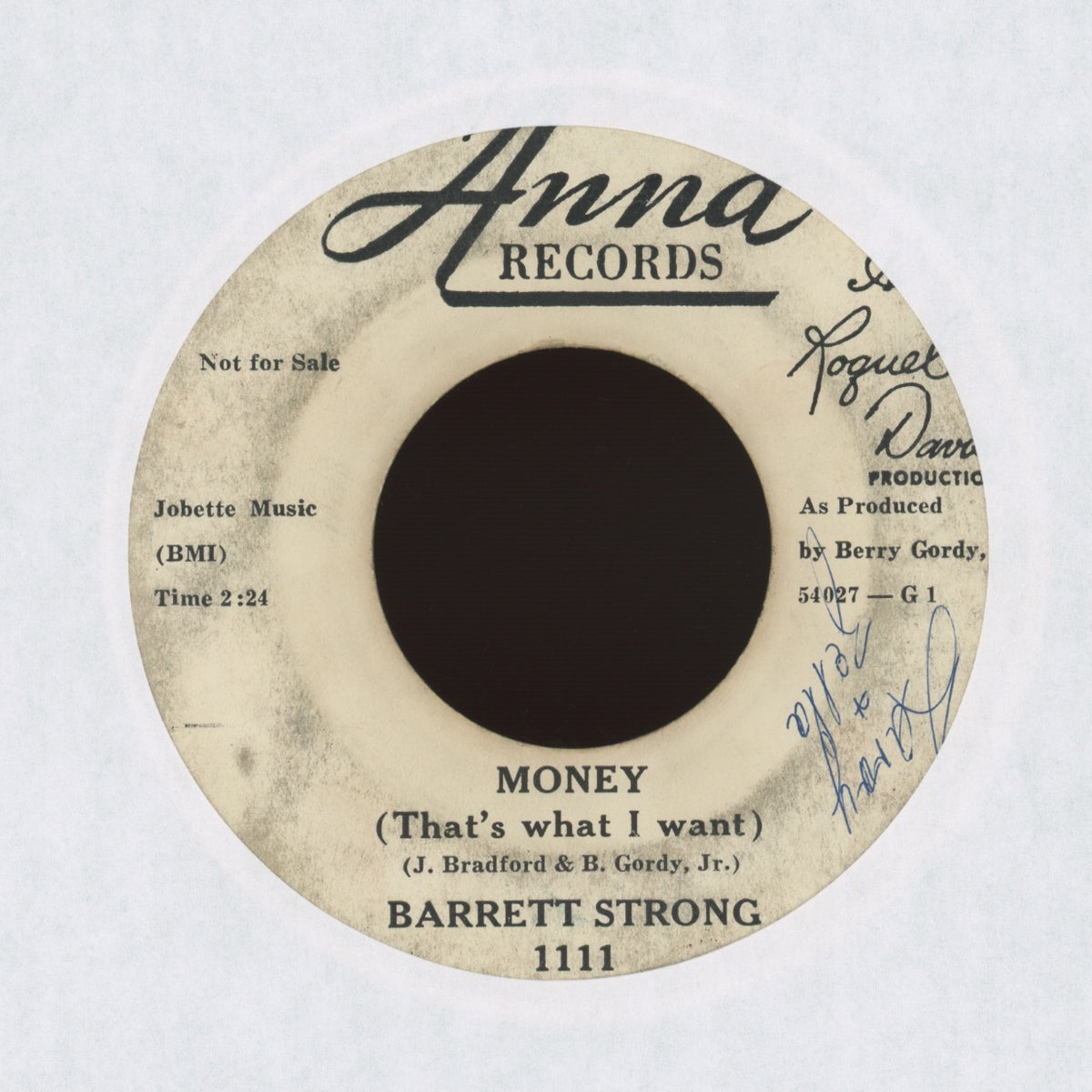 Barrett Strong - Money (That's What I Want) on Anna Records - Promo R&B 45