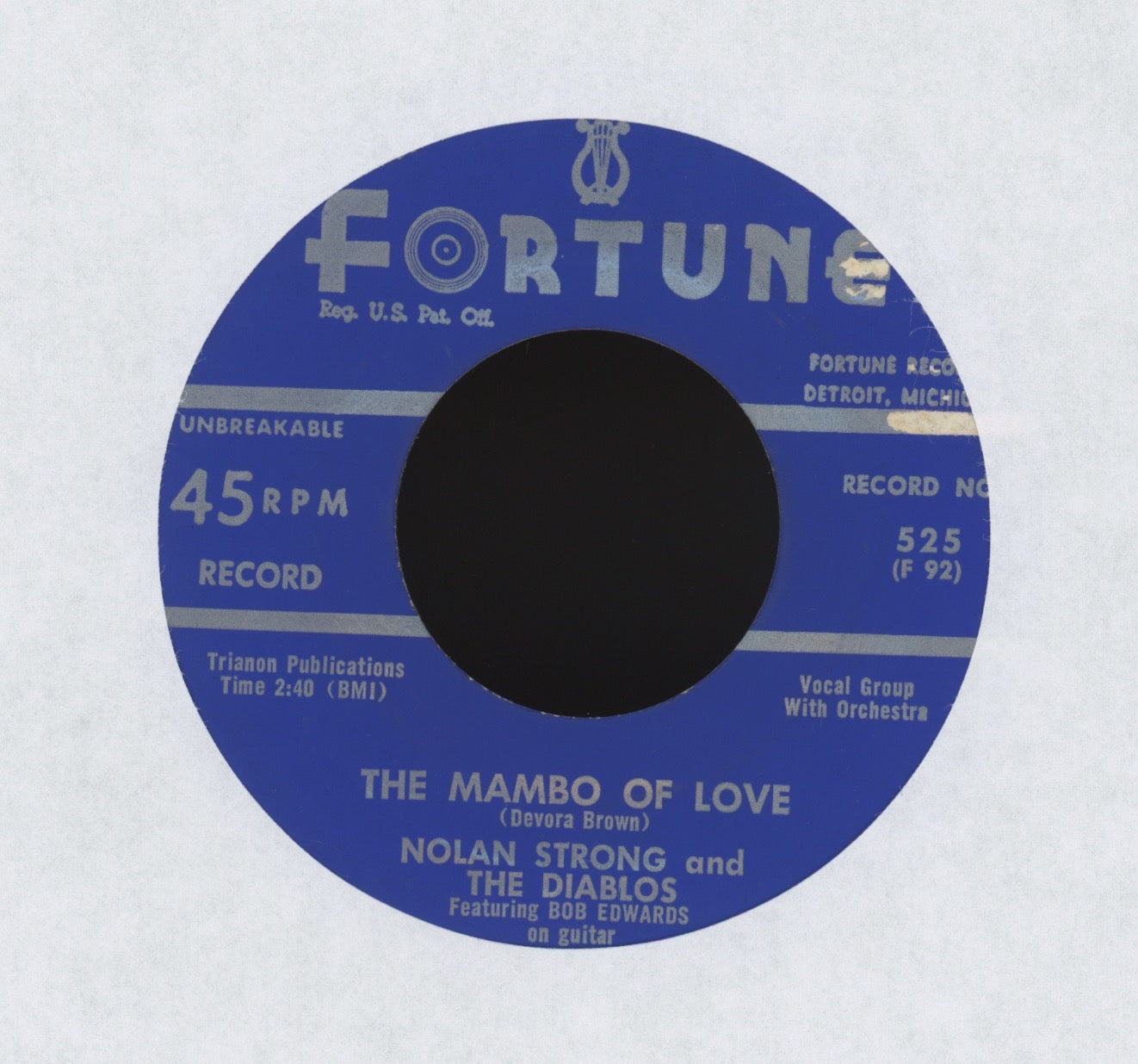 Nolan Strong & The Diablos - The Mambo Of Love on Fortune Latin R&B Doo Wop 45