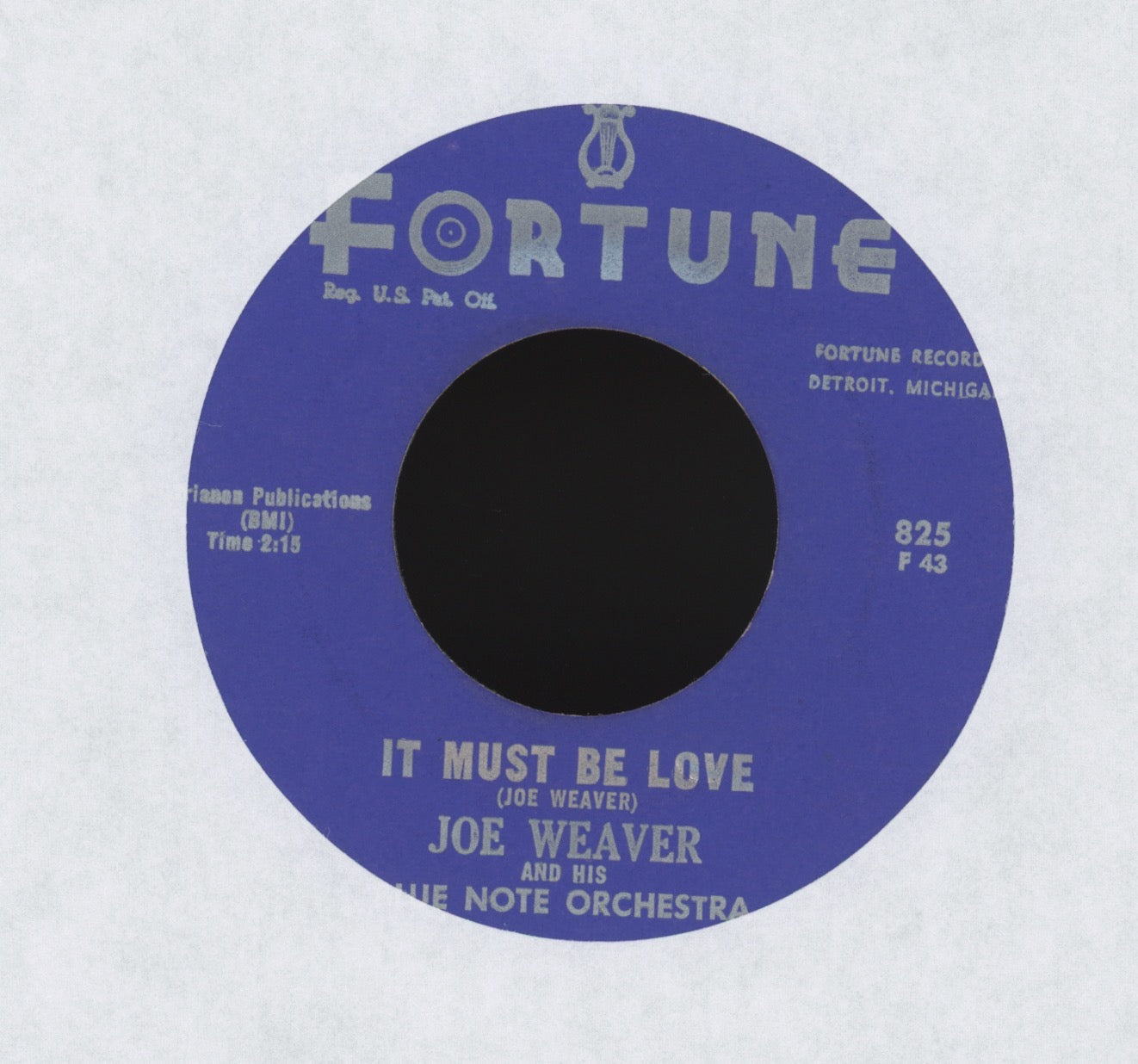 Joe Weaver & His Blue Notes - Baby I Love You So on Fortune R&B Doo Wop 45