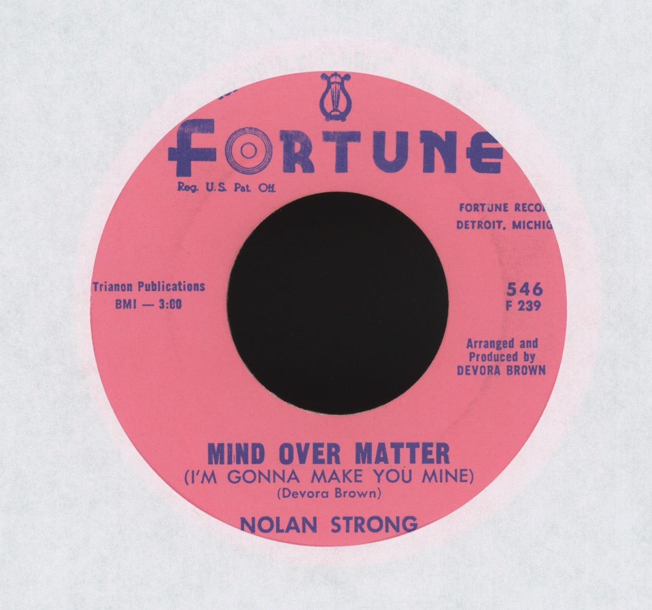 Nolan Strong - Mind Over Matter (I'm Gonna Make You Mine) on Fortune R&B Doo Wop 45