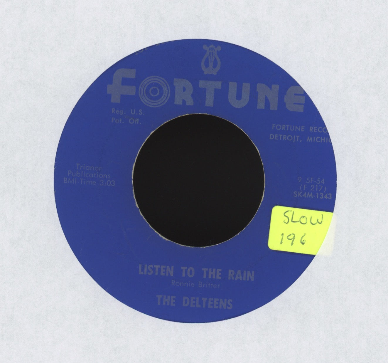 The Delteens - Listen To The Rain on Fortune R&B Doo Wop 45 Reissue