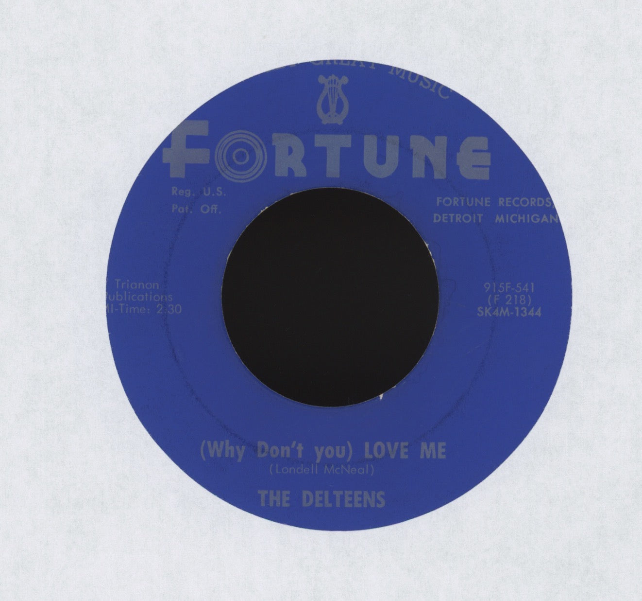 The Delteens - Listen To The Rain on Fortune R&B Doo Wop 45 Reissue
