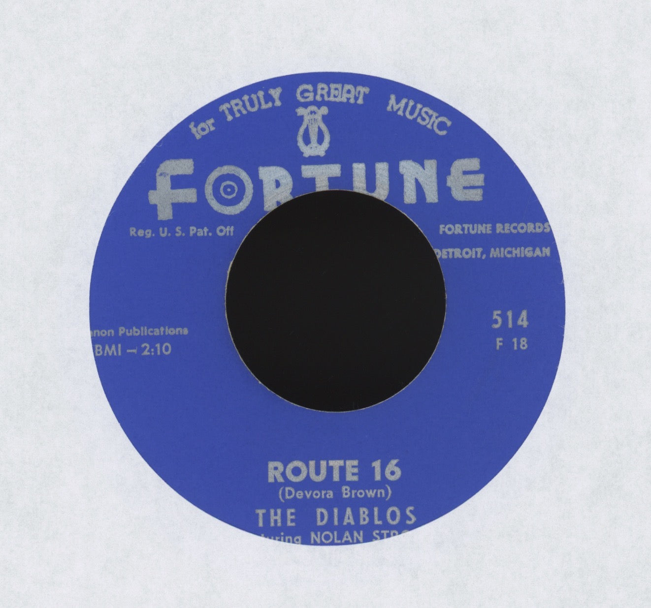 The Diablos featuring Nolan Strong - Route 16 on Fortune R&B Doo Wop 45 Reissue