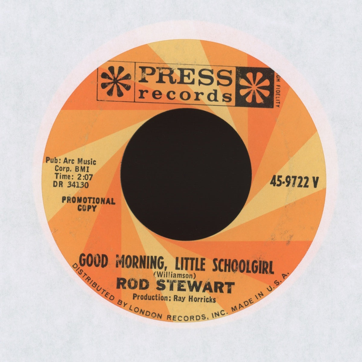 Rod Stewart - Good Morning Little Schoolgirl on Press Records - Promo Rock 45